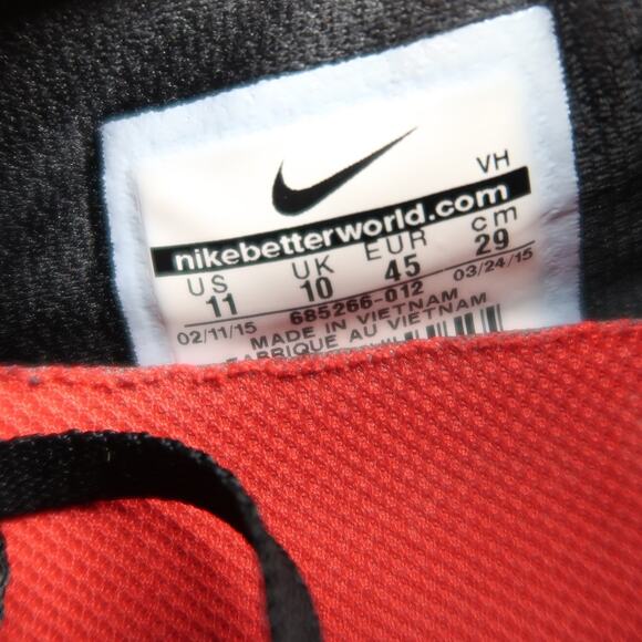 Nike Shoes Mens 11 Athletic Trainer FS Lite Run Sneakers Black Red Lightweight - Picture 5 of 14